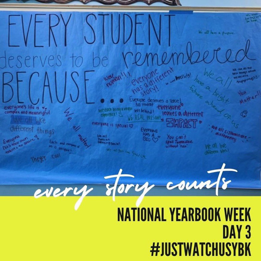 Day 3 of #nationalyearbookweek has us inspired to tell your stories! Check out why every student deserves to be remembered 👏🏼<a href="/WhartonWildcats/">Wharton High School</a> <a href="/WhartonBoosters/">Wharton Boosters</a> <a href="/Wharton_PTSA/">Wharton PTSA</a> @hjybkcreative <a href="/herffjones/">Herff Jones</a> #justwatchusybk