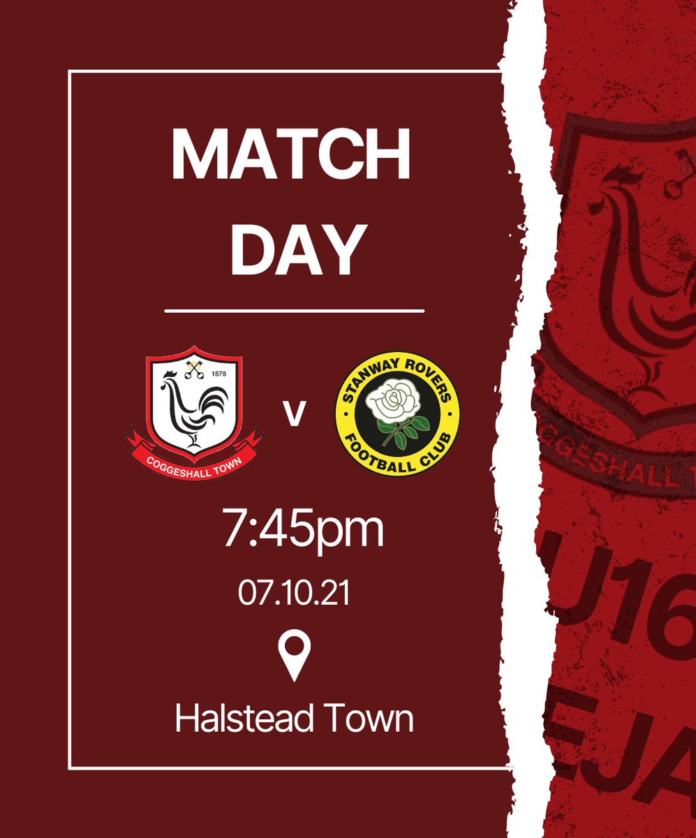 🏆 Midweek Cup Game 

Our U16 EJA side are playing at Halstead Town tomorrow evening against Stanway Rovers