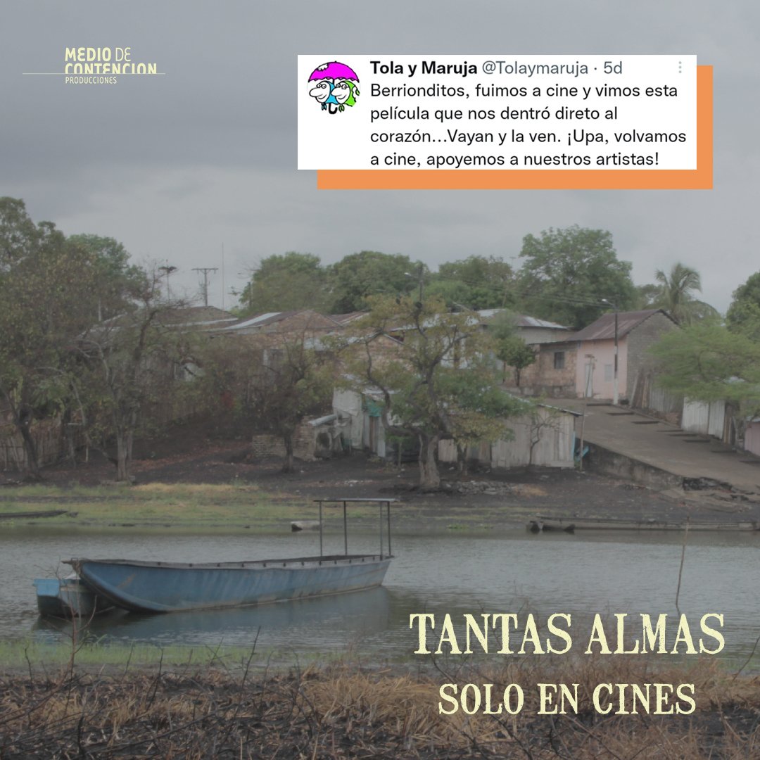 TantasAlmas's tweet photo. SOLO EN CINES 

El sonido de las balas no resuena, el río lo acalla, lo lleva, lo extingue. El río transcurre y el amor que ya llega.

#TantasAlmas la película que representará a Colombia en los @PremiosGoya 2022 es una producción de Medio de Contención Producciones. https://t.co/O9ktfwbqN4