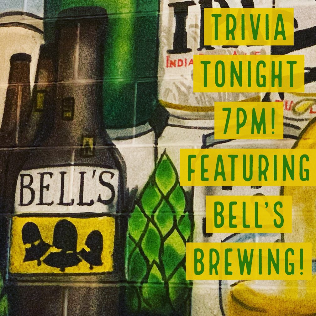iTapDelmar's tweet photo. Trivia starts at 7pm! Arrive early for a good seat and a beer during Happy Hour! Tonight we welcome @bellsbrewery and are pumped to be giving out awesome beer + prizes for both round and overall winners https://t.co/CwGwjVtYl7