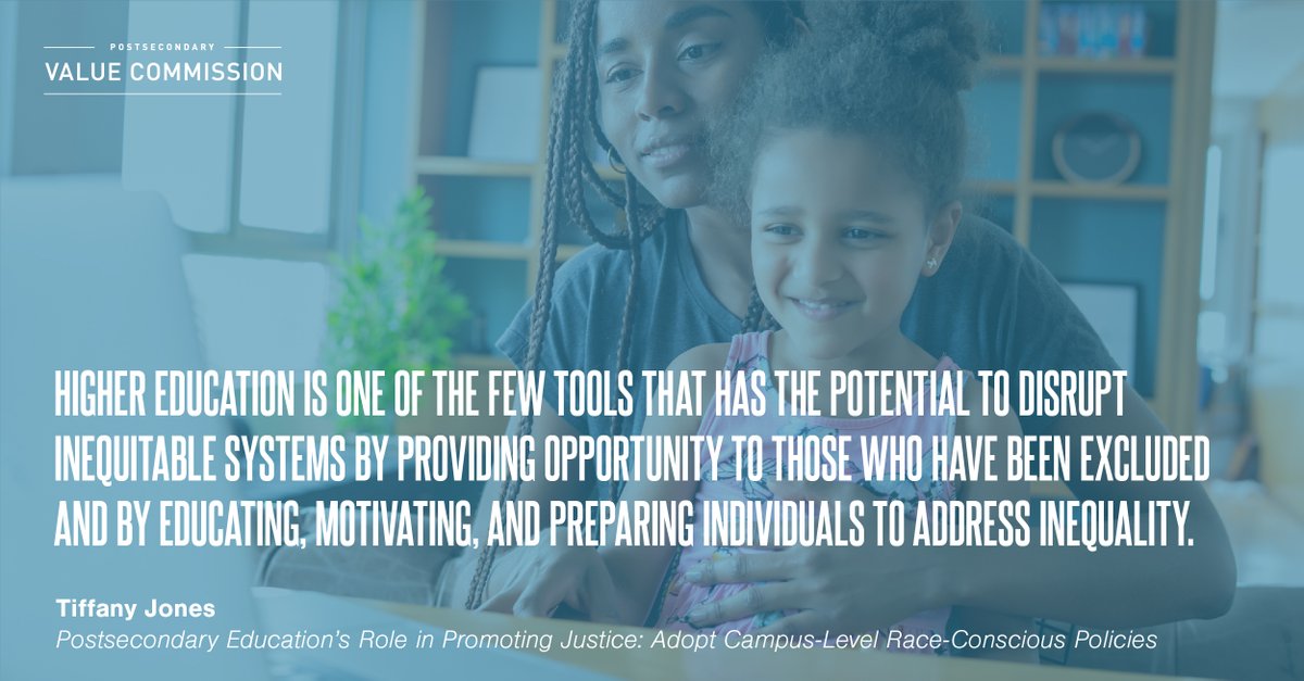 GatesUS's tweet image. In May, the Postsecondary Value Commission defined #PostsecValue with a framework and action agenda to promote equity in higher ed. Now, the foundational research behind that work is available: bit.ly/3uL54fE