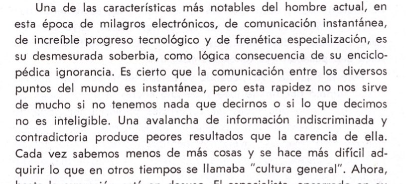Cómo no voy a echar de menos la forma de escribir de siglos anteriores. Echad un ojo a esto de Félix Candela. (Al final os pongo el artículo, que iba de arquitectura, claro).

Lo desalentador es que escritos de hace sesenta años (o más) sean tan vigentes hoy