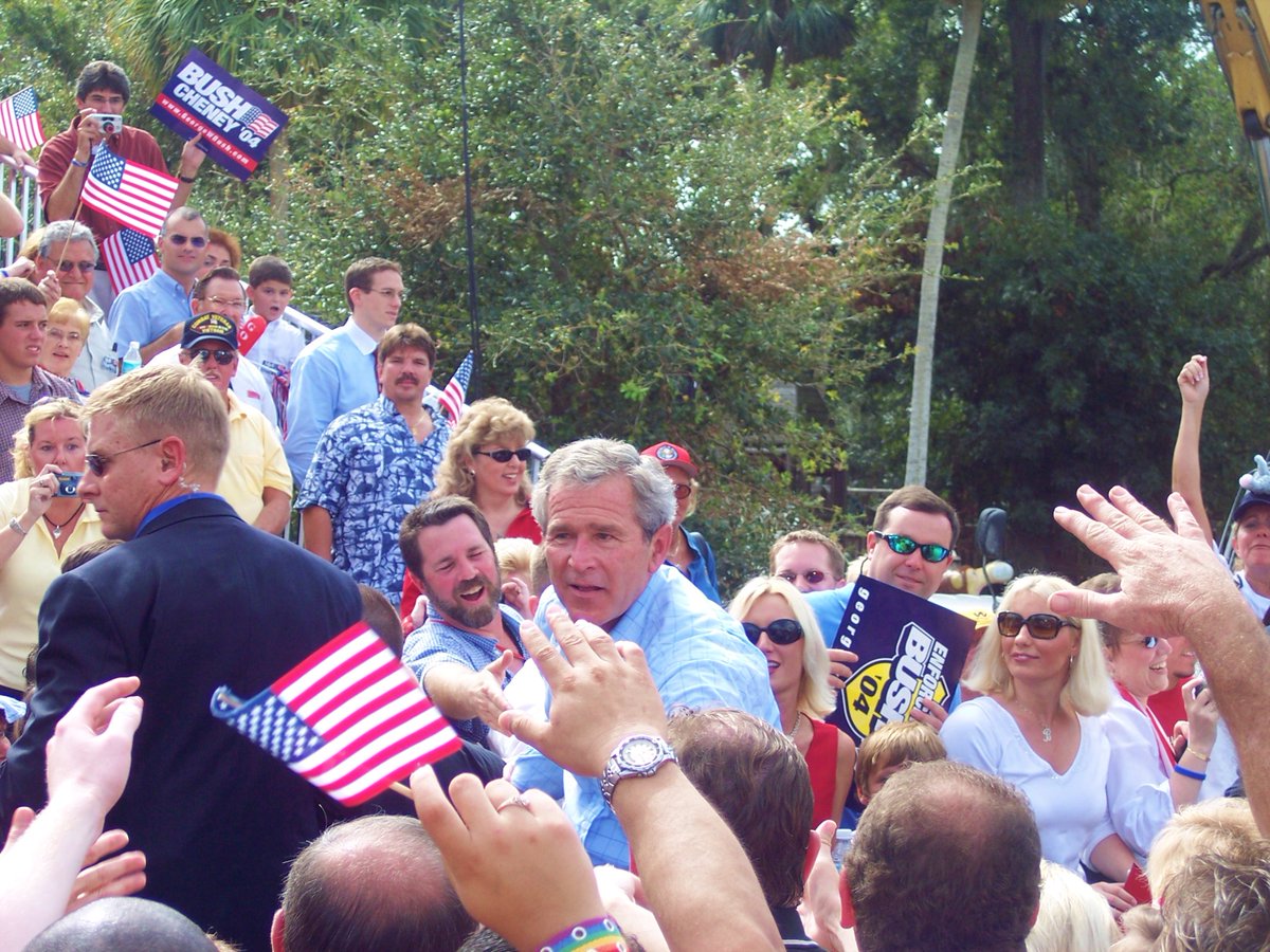 Pres. Bush in Sims Park in New Port Richey in 2004. Photo by Kacee Tasin.