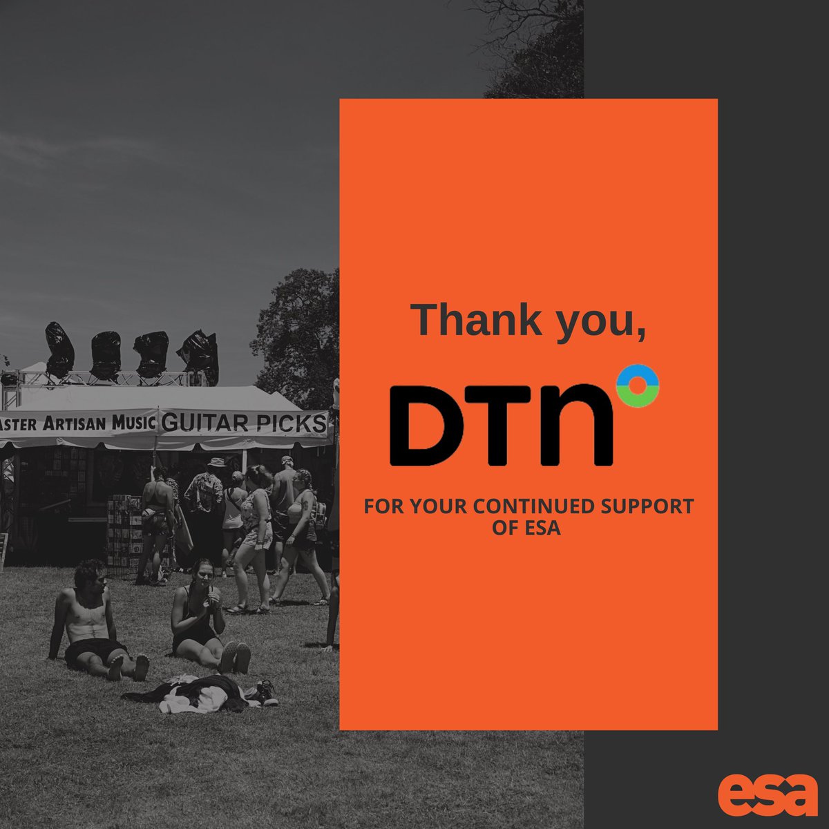 EventSafety4All's tweet photo. ESA would like to give a shoutout to @DTNWeather for their continued support of ESA! The weather is something we can’t control, but with DTN WeatherOps Live Event Services we can make sure we’re making the best weather-focused decisions for attendees, employees, &amp; performers. https://t.co/wbJcqymF9X