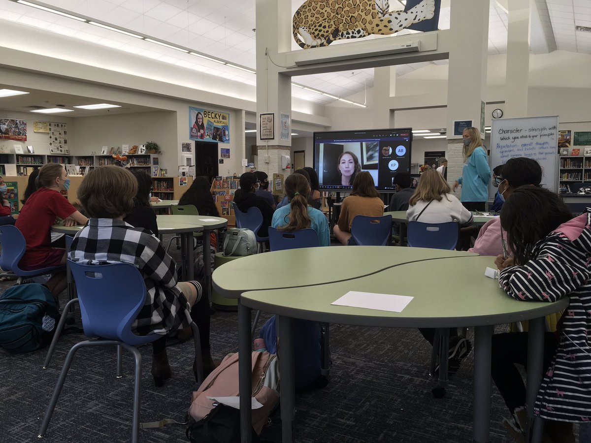 brownatwbms's tweet photo. Thank you, Ashley Gonzalez, for sharing your experiences as nurse practitioner in South Sudan & answering 7th graders’ questions after they read #LongWalkToWater @LindaSuePark Shout out to Jen Foil for coordinating!) @NorthPoint @WBMSprincipal @wbms_pta @whatSSupWBMS @hurstwbmsap https://t.co/V2mk7HNDxr