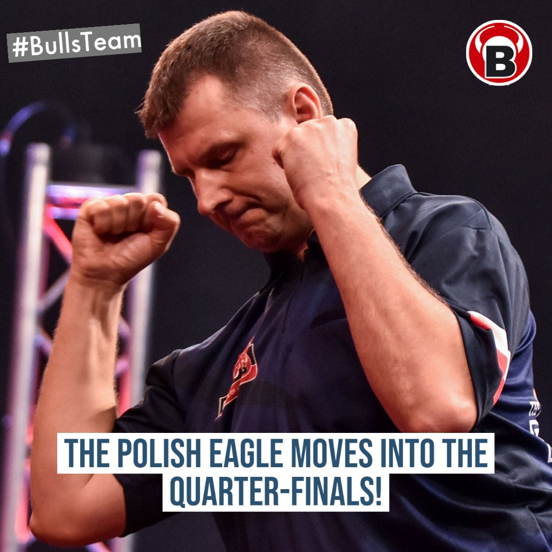 Krzysztof Ratajski booked his place in the Quarter-Finals at the World Grand Prix with a 3-1 victory over Rob Cross! #ThePolishEagle #BULLSTeam #WGP21 #BullsDarts #Darts #LoveTheDarts