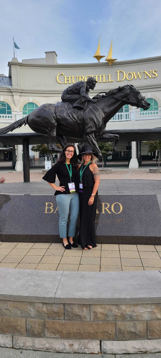 Impact_amc's tweet photo. The Impact team had a blast at #AMCsEngaged! Our CEO, Jodi Fisher, & COO, Kirsten Reader, were busy facilitating roundtables, moderating sessions, and showing up to the Kentucky Derby dressed for success. Thanks for having us, @AMCInstitute! https://t.co/MYqliKnTSB