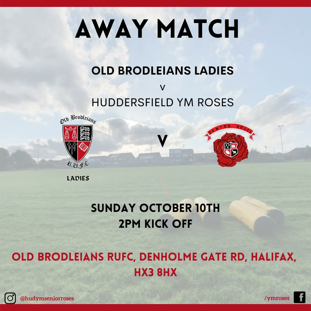 ⚫🔴 MATCH ANNOUNCEMENT 🔴⚫

This weekend we play our first match of the season, and the first in our new league, against Old Brodleians Ladies!

📆 Sunday 10th October 
⏰ 2PM Kick Off
📍Old Brods RUFC Halifax HX3 8HX