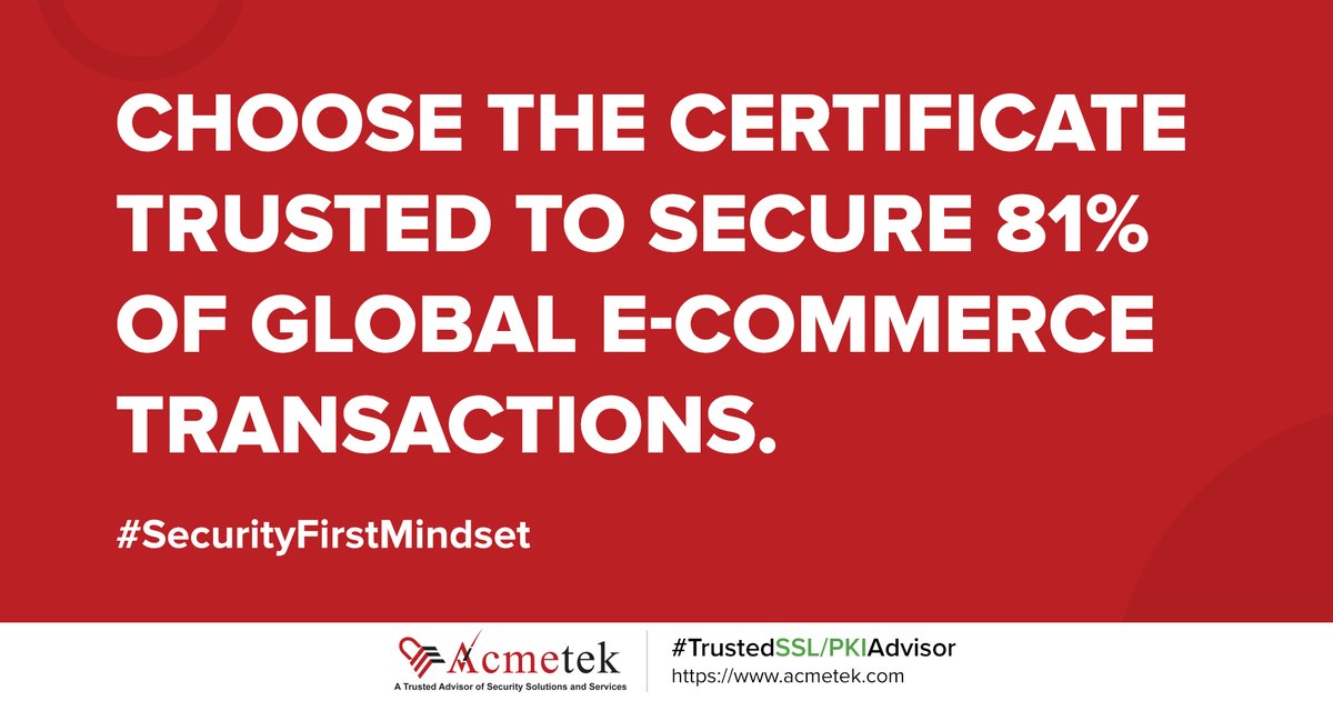 QuantumPKI's tweet image. We deliver trusted high-assurance TLS/SSL certificates across the globe. 80% percent of the Global 2000 and 97% of the world’s largest #banks are secured by EV &amp;amp; OV certificates issued by #DigiCert. acmetek.com #SecurityFirstMindset #SSL