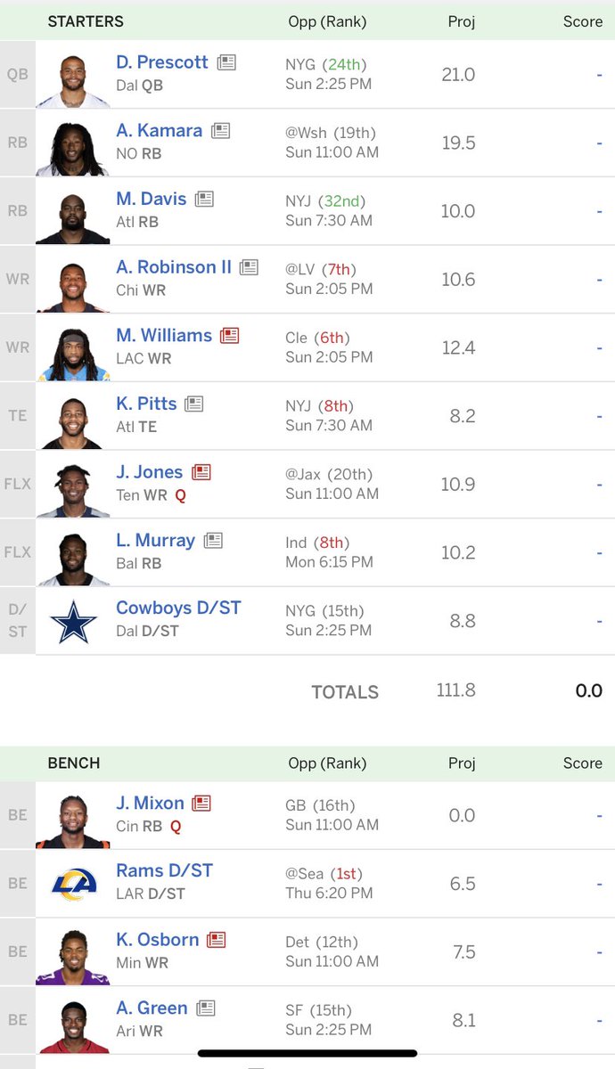 soleyblaxican's tweet photo. @justinboone should I accept this trade? Below is the trade an my team for .5 PPR https://t.co/KKaAA058yY