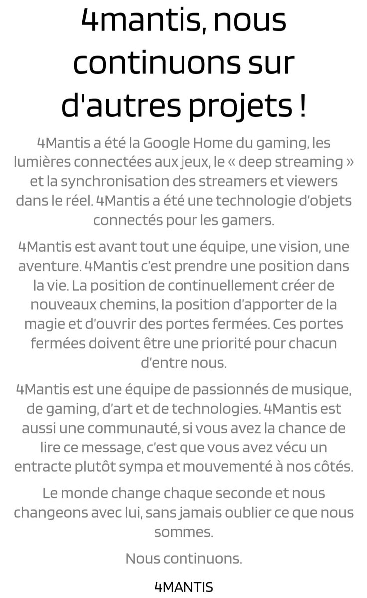 4Mantis's tweet photo. Nous continuons. 👀 https://t.co/Bf5Lvdyp8Y