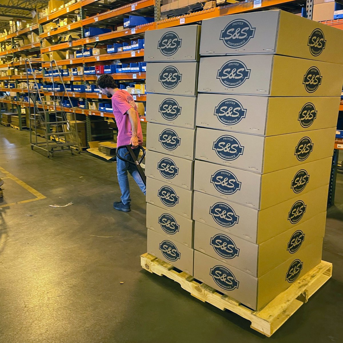 Our crew is hard at work loading skids, fulfilling orders, and getting your parts out the door &amp; on the way to your patiently waiting bikes!
#WarehouseWednesday