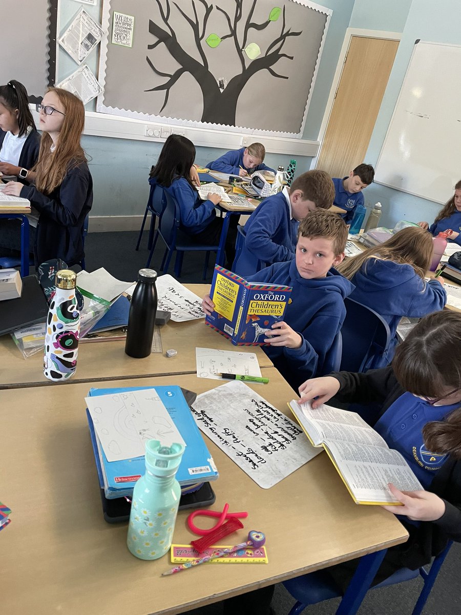 DeanburnPS_P4R's tweet photo. Developing language using thesauri in our Extended Writing lesson today to up-level the adjectives for our chosen scenes. Thank you to V for a fantastic and confident explanation of how to efficiently find our words, too! #Writing #UpLevelling #BigWriting #Literacy https://t.co/8GvV4nbCnC