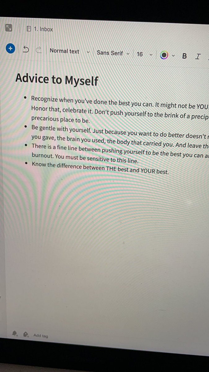 Evening journal. Two nights in a row. Breaking some personal consistency records over here, folks.