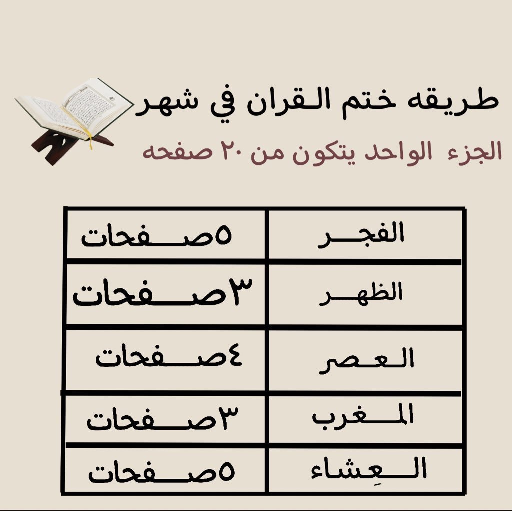 Uliea_'s tweet photo. #نادر_النادر

طريقه ختم القران في شهر | كل يوم جزء ✔️✔️ https://t.co/ersYdtFQsC
