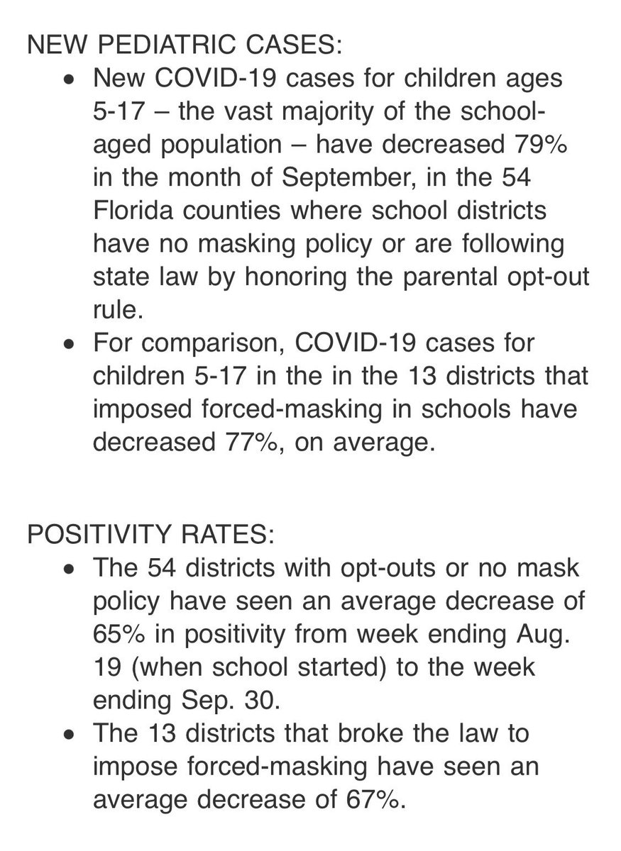 ClayTravis's tweet photo. Data from Florida schools both with and without mask mandates shows that masks on kids make no difference inside schools when it comes to covid cases. If science truly mattered no kids would be wearing masks in schools anywhere in America. https://t.co/ytZfLlEwEJ