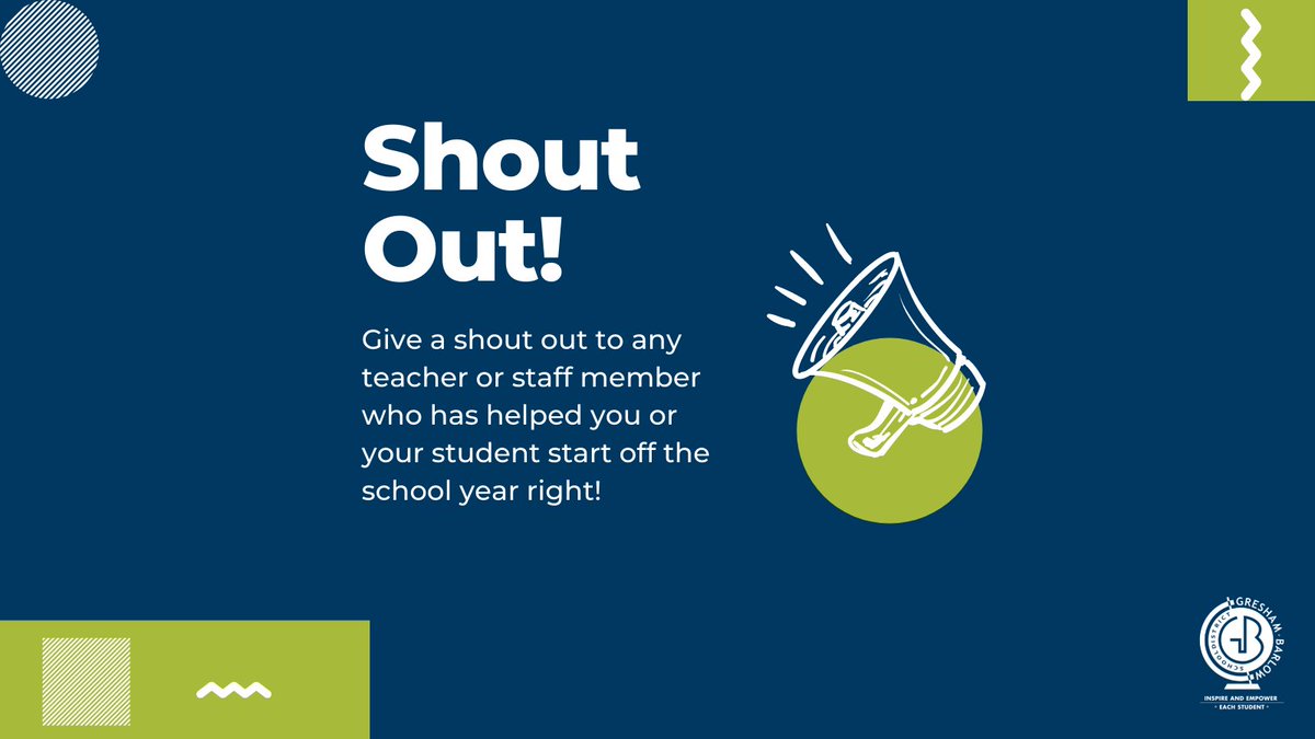 We made it to October and wrapped up our first month of full-time, in-person learning! Let’s wrap it up with a little kindness... If there was a teacher or staff member who helped you or your student get through it a little smoother make sure to give them a Shout Out!