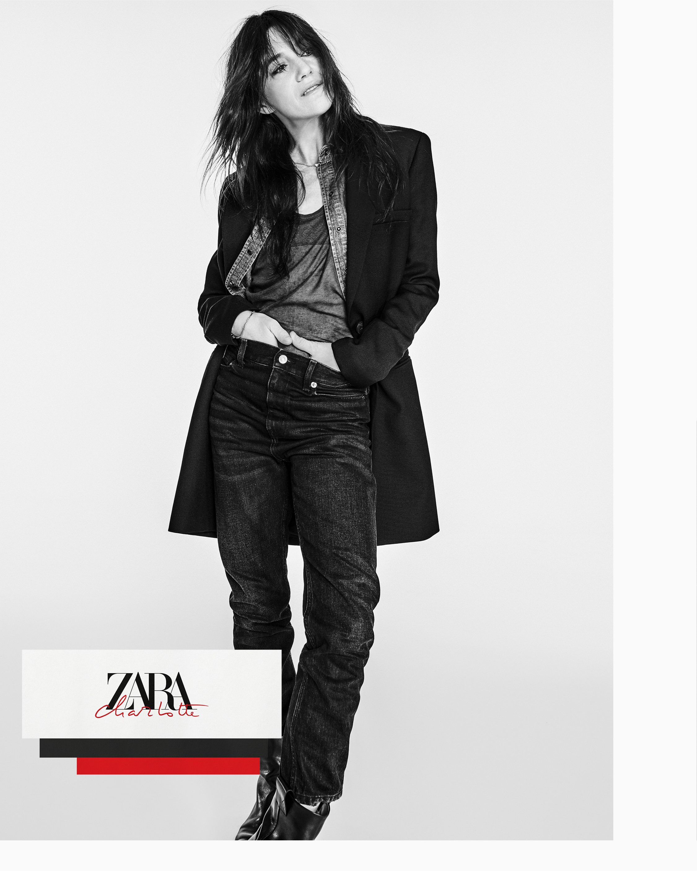 【希少】ZARA ザラ シャルロット・ゲンズブール コレクション ジャケットM黒 独占インタビュー公開！ シャルロット・ゲンズブール×ZARAの限定