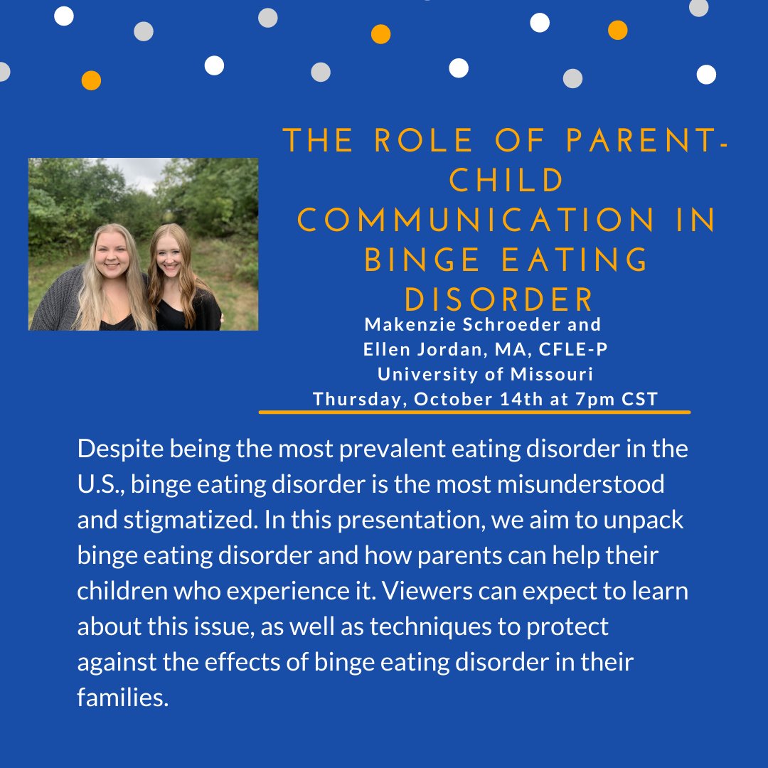 MyRelevate's tweet photo. Our third series of #RelTalks is here! Join us on 10/14 to learn more about the role of parent-child communication in binge eating disorder from Makenzie Schroder and Ellen Jordan. Register today at this link: https://t.co/qxYtXgO3sT #parenting #parentingtips #eatingdisorders https://t.co/wp6wjJptVB
