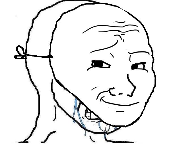 crying wojak with smug mask