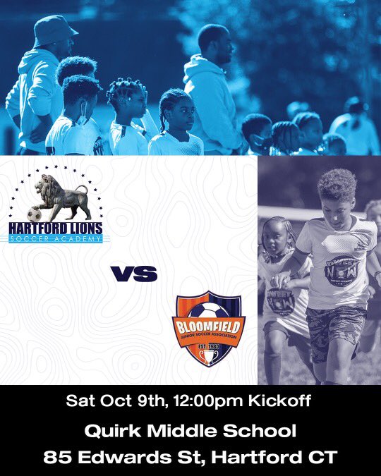 htfdlionssoccer's tweet image. The U11 Lions are back on the pitch this weekend against Bloomfield on Saturday October 9th for a noon kickoff at Quirk Middle School. 

#HLSA #Hartford #soccer #lionssoccer #lions #hartfordsoccer #bloomfield #matchday #discipline #vision #community