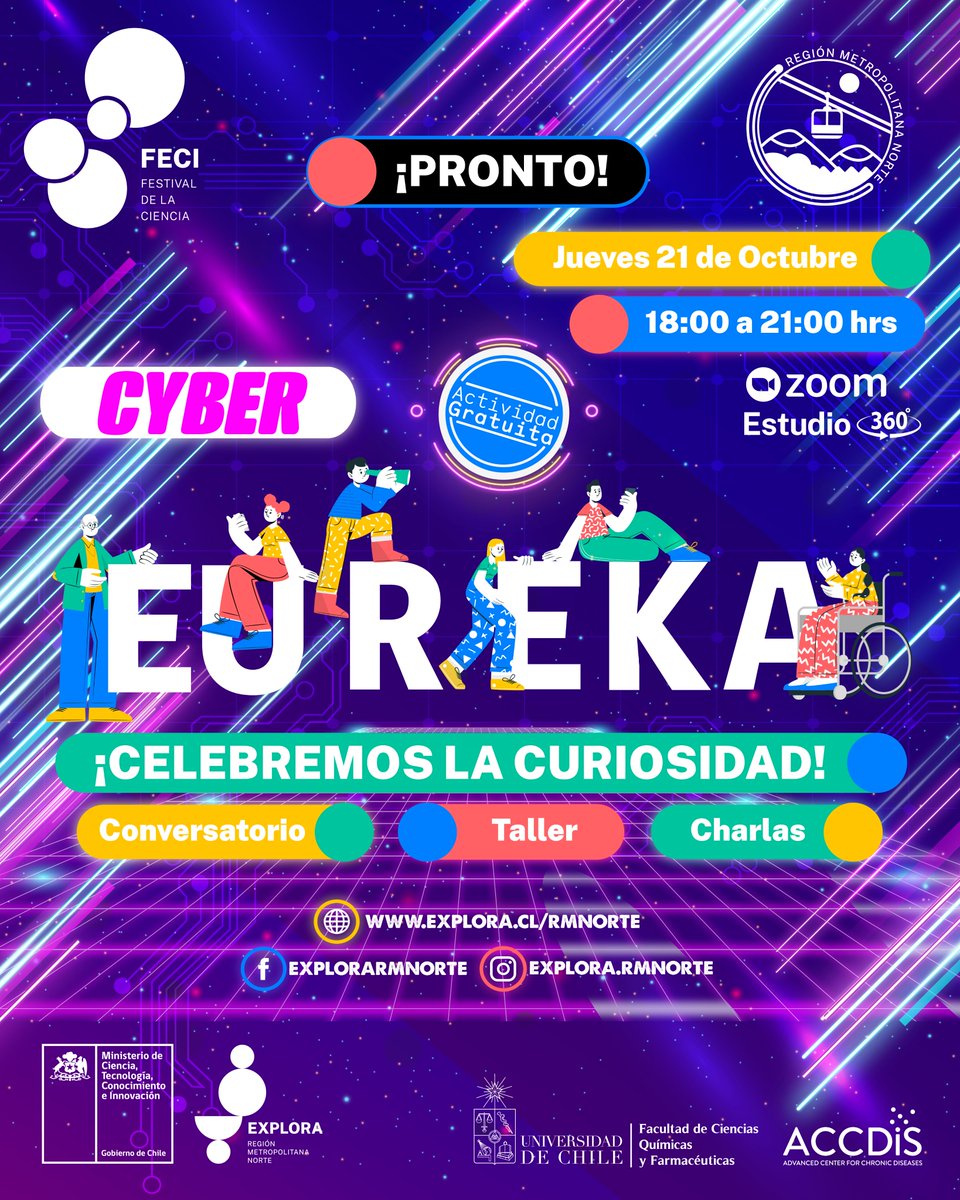 parexploranorte's tweet photo. ¡Se viene nuestro gran evento #CyberEureka! 🤩🙌🏻 #FECI2021 #FECIRMNorte No te pierdas nuestro programa de TV donde realizaremos charlas, talleres prácticos y conversatorio de destacados/as especialista
🔴Programa en vivo el jueves #21octubre desde las 18:00 -21:00” https://t.co/wciKGGfpxc