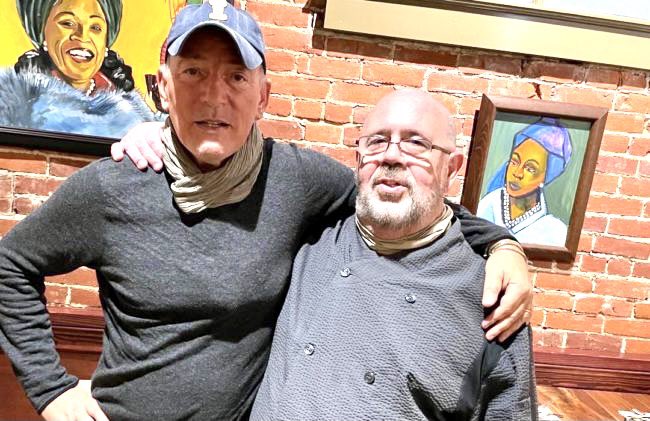 martypieratt's tweet photo. So cool today to hang with Michael Cassady & @davecoq2
Mike owns the Uptown Café near @IUBloomington.
That’s where #TheBoss @springsteen dined on a cheeseburger & fries along with Hoosier pal @johnmellencamp
The @rockhall duo were working on a song just released…
#WastedDays https://t.co/zcyI3QYUZX