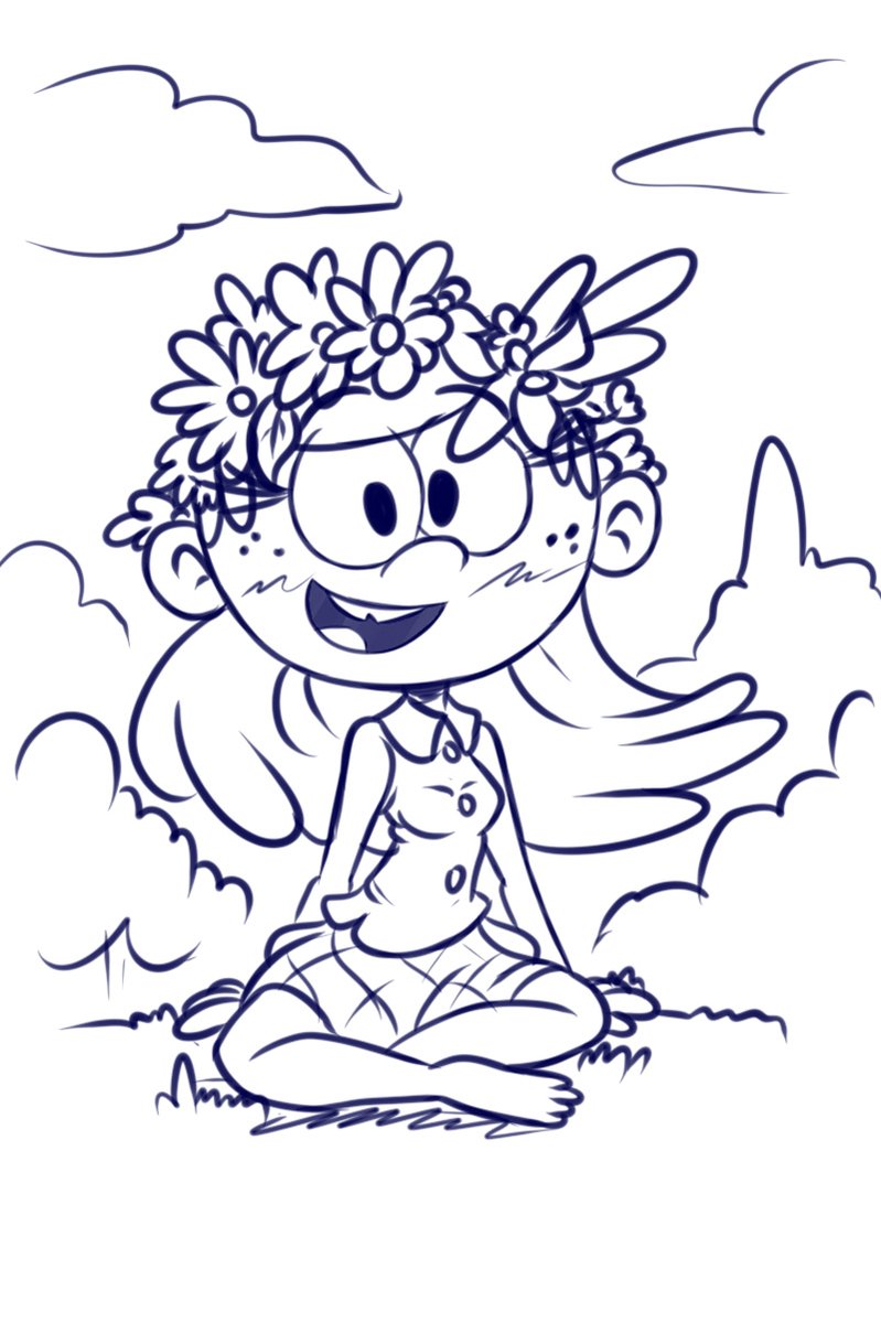 I just realized I never drew Linka before
#TheLoudHouse #Nickelodeon #LinkaLoud #girl #sketch #smiling #flowers #crown #fanart #myart #RuhisuART