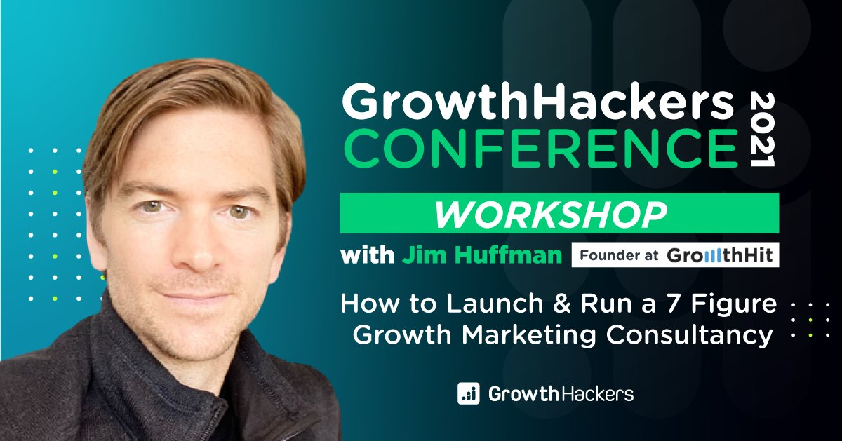GrowthHackers's tweet photo. Jim Huffman will cover the process he uses to run growth, the frameworks and tactics to get results for clients, how he acquires customers, his approach to positioning, pricing, and much more.
Save your spot at https://t.co/AfTGvJSgpb https://t.co/EeNDColJtf