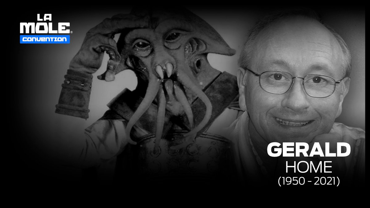 lamolemx's tweet photo. Con tristeza compartimos la noticia del fallecimiento del actor #GeraldHome, quien nos visitó en la primera edición de nuestra convención hermana Unboxing Toy Convention (2017). Participó en cintas como #ReturnoftheJedi, donde dio vida a Tessek (Squid Head).
Descanse en paz. https://t.co/5KbMzzRjWS