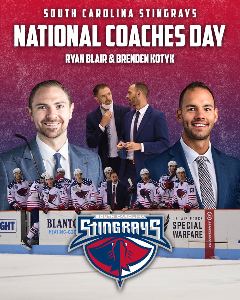 SCStingrays's tweet photo. Happy #NationalCoachesDay to two of the best! The Stingrays appreciate all of the team’s past and present coaches who have built our championship foundation! 👏🏼 https://t.co/ua27kgi0Lf
