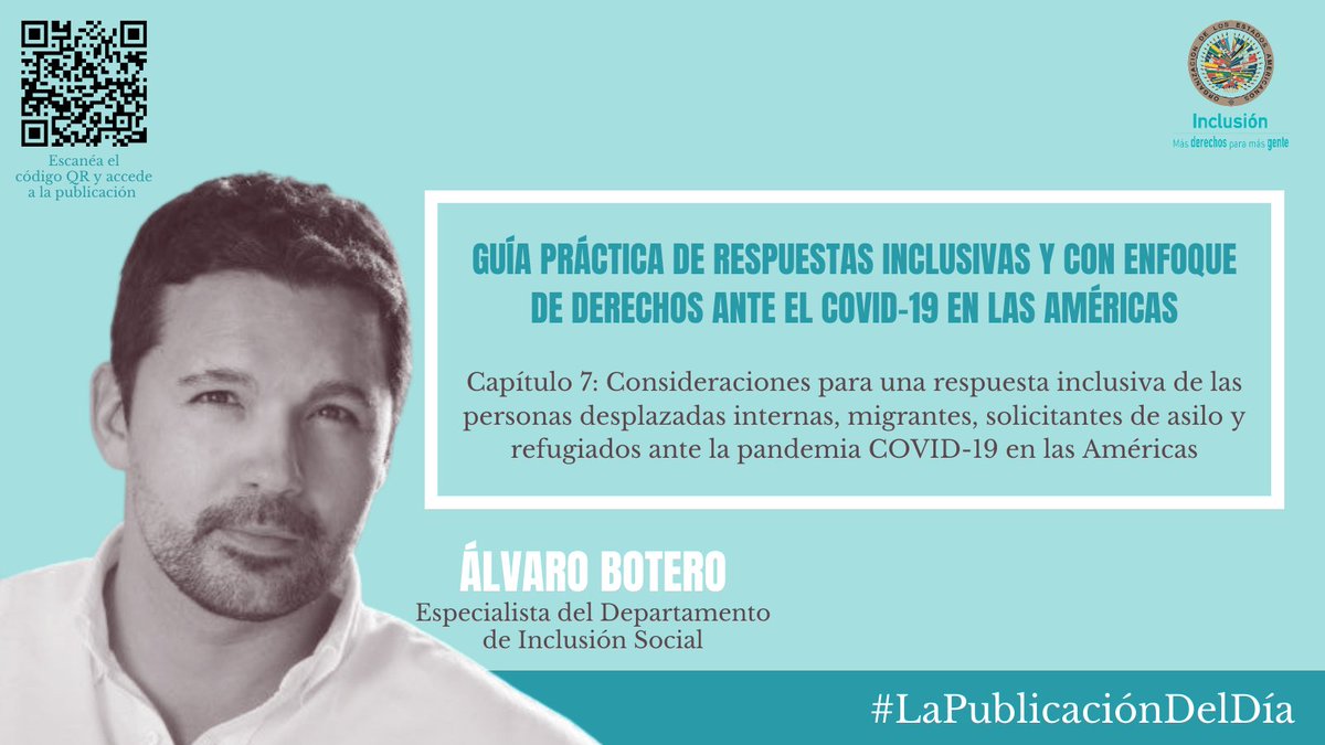 OEA_Derechos's tweet photo. 👉🏽¿Cuáles son los derechos humanos de las personas desplazadas internas, migrantes, solicitantes de asilo y refugiados en el sistema interamericano?

@AlvaroBotero8 nos da la respuesta en el Cap. VII de esta publicación: https://t.co/fqb1GuKDKc https://t.co/DkVELwSui5