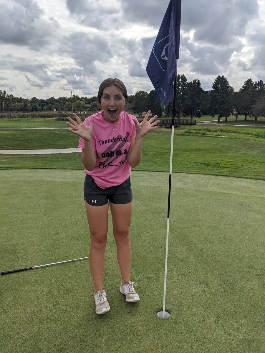 CoachSKolbas's tweet photo. That just happened! ACE!!!
Junior Audrey Larsen uses a 4-hybrid on #14 at Holmes Golf Course &amp; knocks it in!!!! ACE 🏌️‍♂️⛳👏😃 https://t.co/Khzs7XStbb