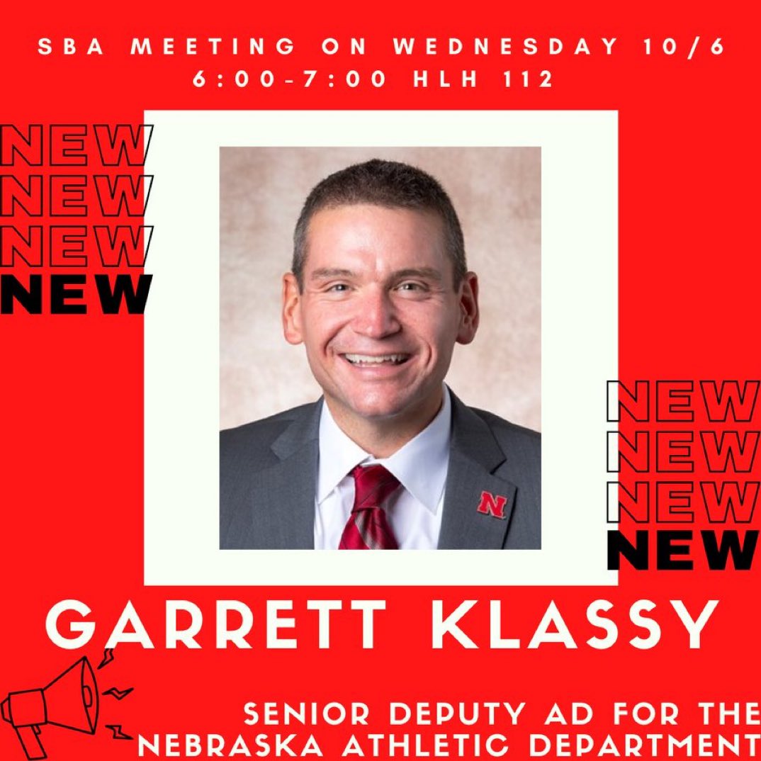 NebraskaSBA's tweet photo. Reminder: We have a meeting tonight from 6:00-7:00 in HLH 112! https://t.co/WRwSZNOZK7