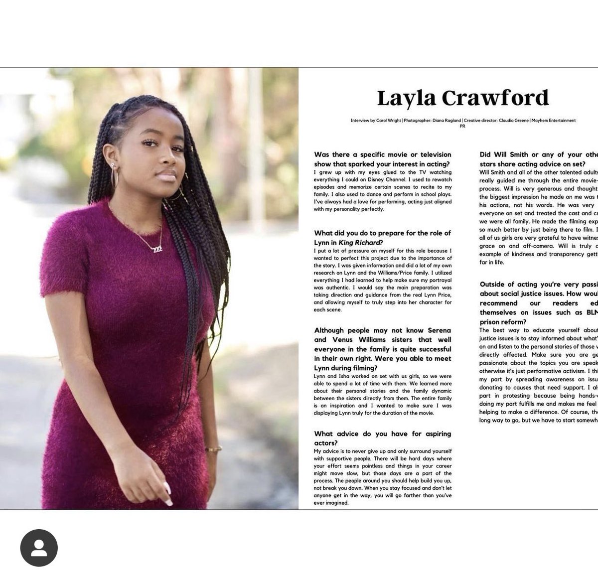 WeAreBluPrintPR's tweet photo. MAGAZINE FEATURE: @kingrichardfilm actress @thereallaylac featured in a 2 page spread in the latest issue of @nyotamagazine ⚡️ Get your copy here: https://t.co/WxSA5S6xve. #LaylaCrawford #NyotaMagazine #magazinefeature #mayhementertainmentpr https://t.co/Qyzj88yJKr