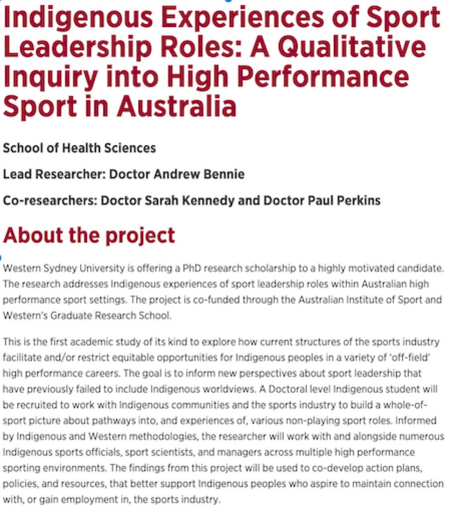 Sarah Kennedy (@sarahgkennedy_) on Twitter photo Applications extended until 31st October for this amazing opportunity. See bit.ly/2WXW5en for more deets #indigenous #sport #PhD #scholarship <a href="/westernsydneyu/">Western Sydney University</a> <a href="/theAIS/">Australian Institute of Sport</a> please share! Applications extended until 31st October for this amazing opportunity. See bit.ly/2WXW5en for more deets #indigenous #sport #PhD #scholarship <a href="/westernsydneyu/">Western Sydney University</a> <a href="/theAIS/">Australian Institute of Sport</a> please share!