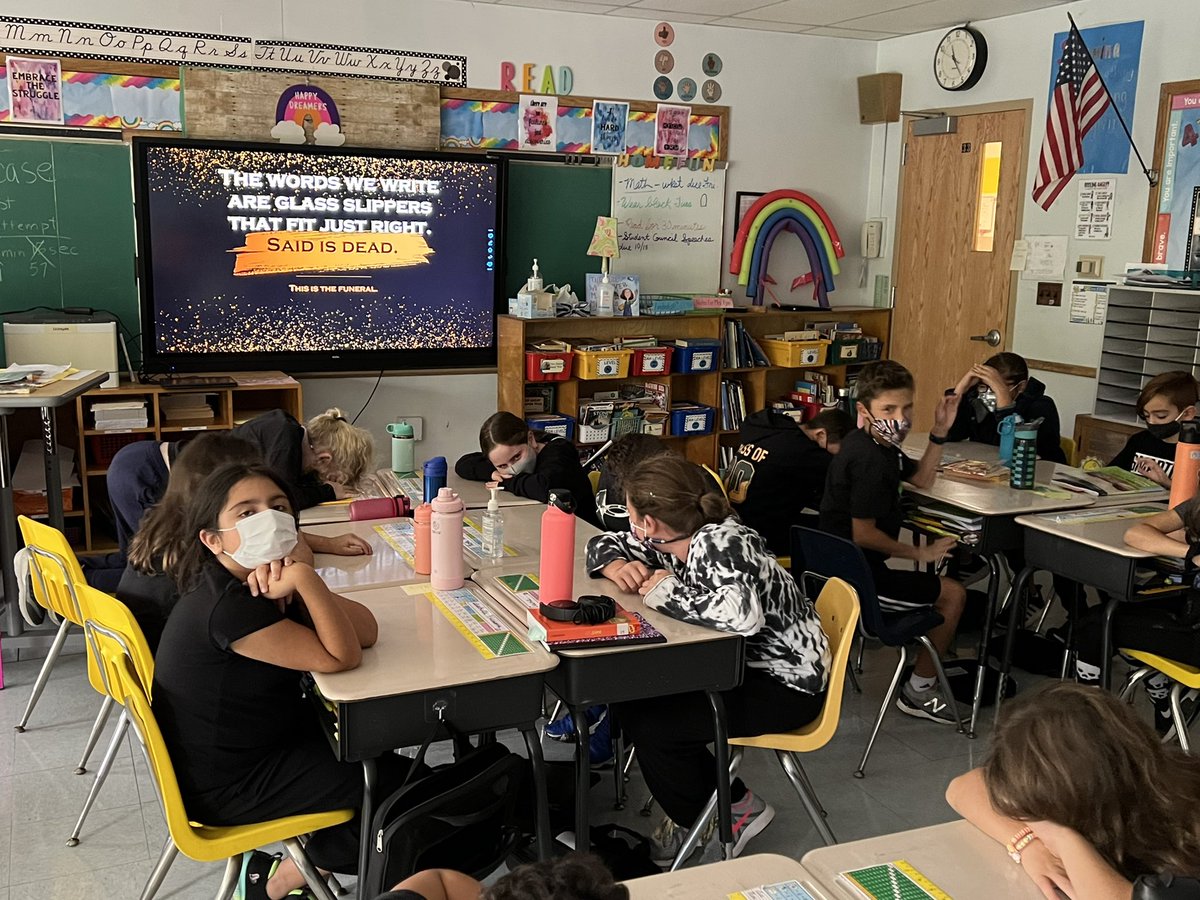 MrsJessicaRyan's tweet photo. Dearly beloved, we have gathered here to celebrate the life of “said.” It was a good run, but now we’ll use more precise vocabulary in our dialogue tags. RIP #saidisdead #4Rhappydreamers @WaverlyParkElem https://t.co/DXMVaDZ8SE