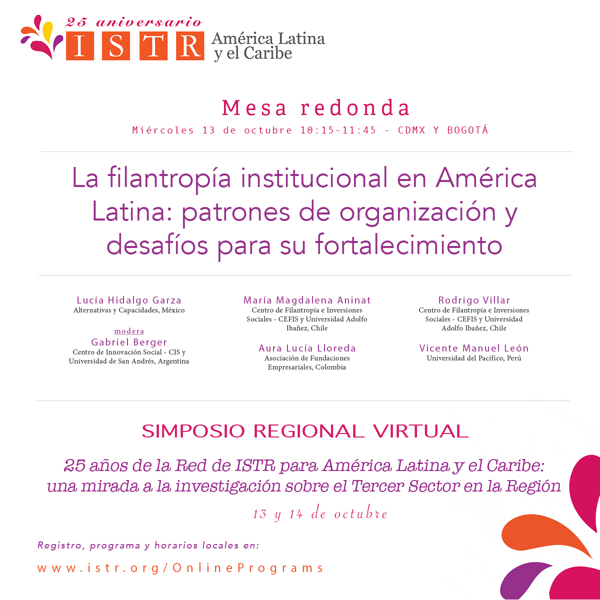 istrlac's tweet photo. En el marco del Simposio Virtual que conmemora los 25 años de la Red de la @ISTRorg  para América Latina y el Caribe, se presentará la mesa de discusión:
Miércoles 13 de octubre. Revisa tu horario local aquí: https://t.co/xUD9pgJoTK
REGISTRO: https://t.co/8PM4RM160y https://t.co/Q19ObNYCtM