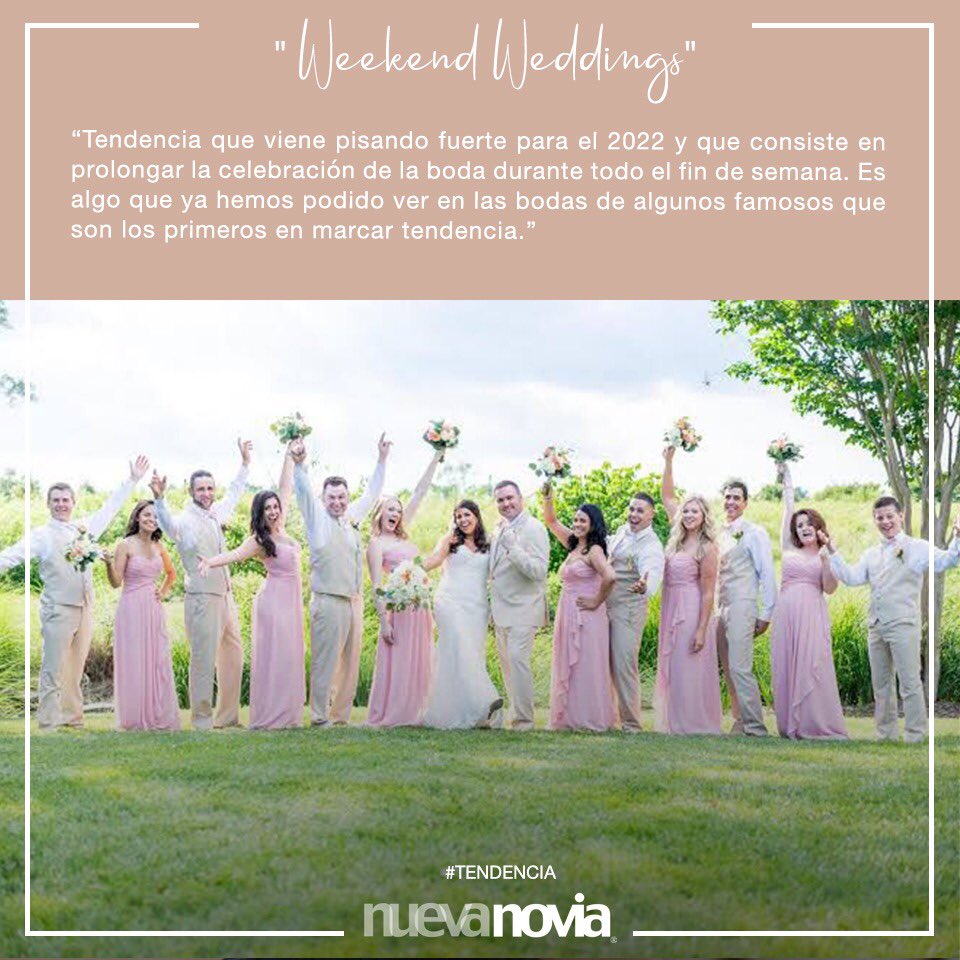 rnuevanovia's tweet photo. Qué tal una boda que dure todo el fin de semana? #Wedding #Weeked #Tendencia https://t.co/MBF15SQN6K