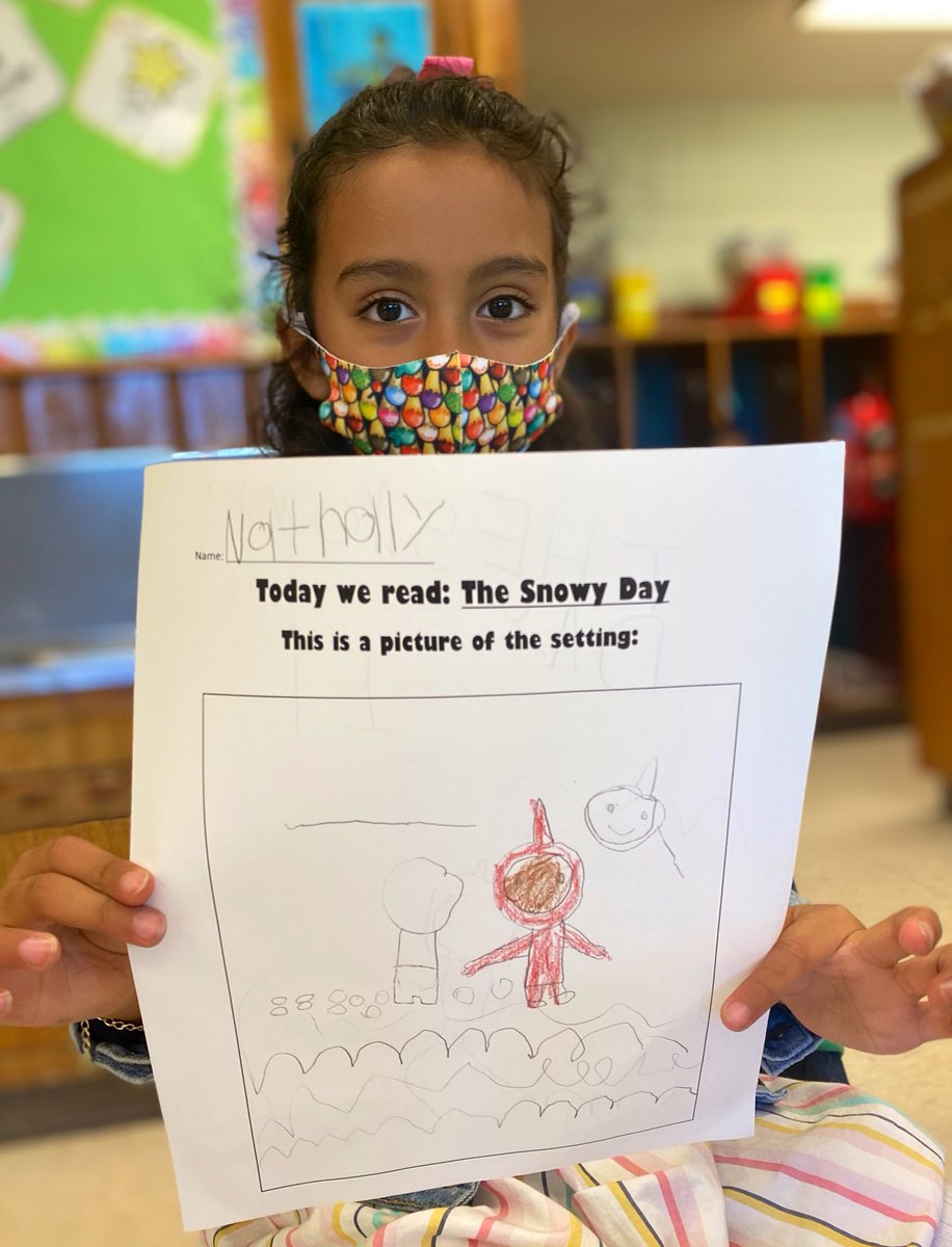 MsJacobs_Rm_15's tweet photo. This week, Ezra Jack Keats is helping our Dual Language #kinderstars learn about characters, settings, &amp; events! Today we focused on The Snowy Day and setting! @PhillipsAveElem @AmericanReading #phwaves @MrsTomer_Rm16 https://t.co/WqYJyb0DD8
