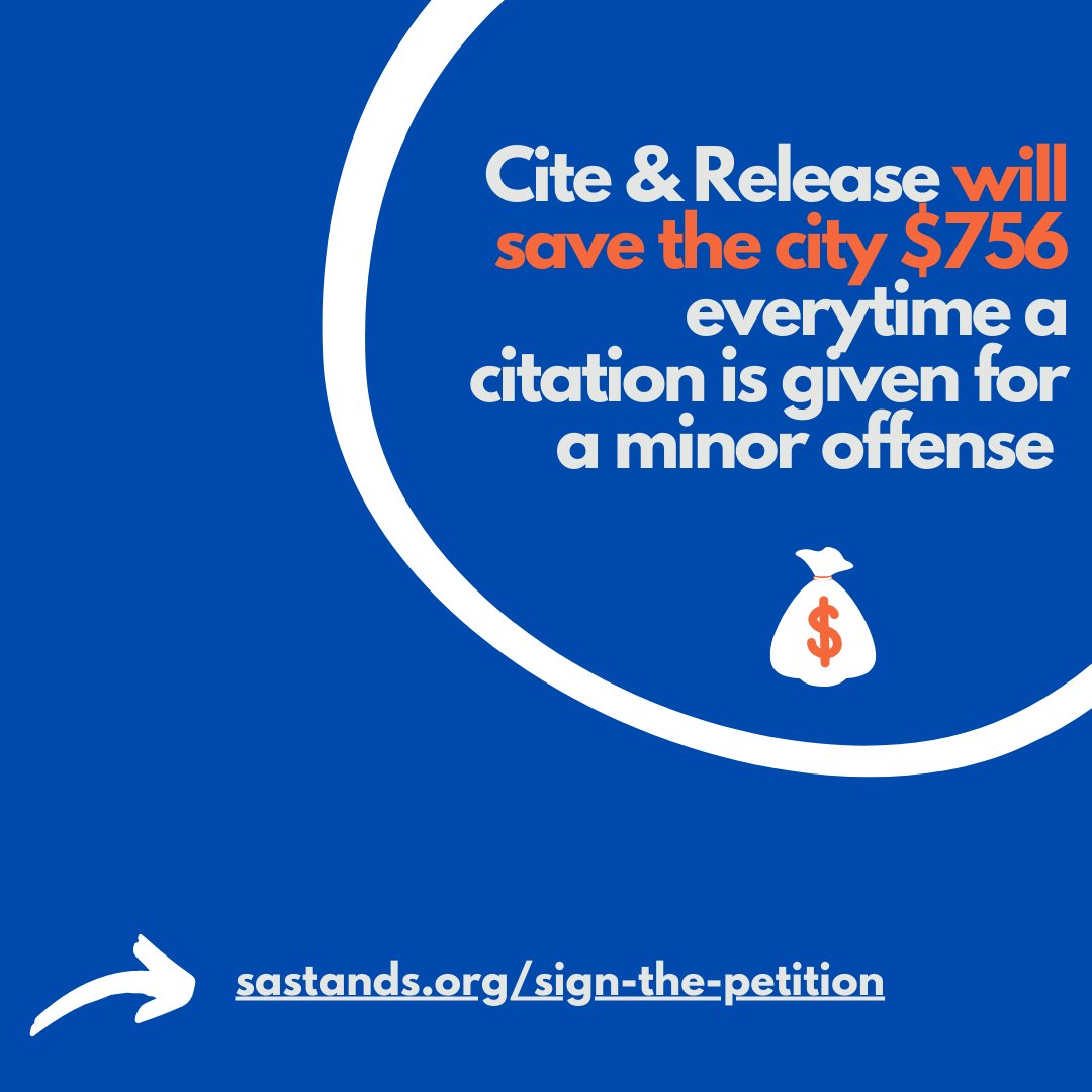 SA_Stands's tweet photo. @COSAGOV will save jail resources that can be spend in other community needs such as housing and health services, so this is why a #CiteandRelease ordinance matters! https://t.co/tLIDCxm2vA