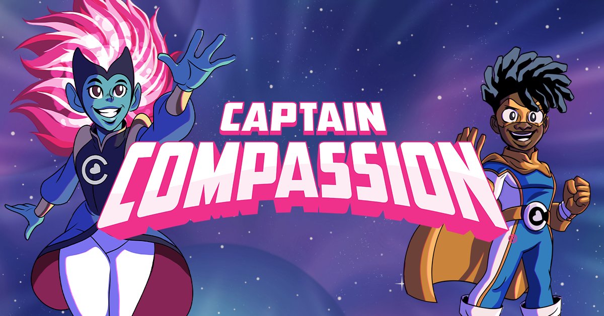cfchildren's tweet photo. This #BullyingPreventionMonth, download our #CaptainCompassion social media toolkit and share our free family-friendly #bullyingprevention resources with your followers. #inclusion #endbullying #stopbullying #parentinghack https://t.co/0LHiFpw5Fw https://t.co/XoxOLHaMT1