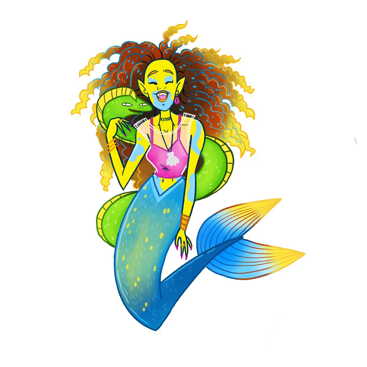itsraecrawford's tweet photo. I created a illustration prompt list for October! Use #beastlychallenge2021 and tag/credit me @itsraecrawford on Instagram/Twitter.

The theme is Beasts and Their Companions. Here are my Under the Water characters! https://t.co/SDGMe0Ir0p