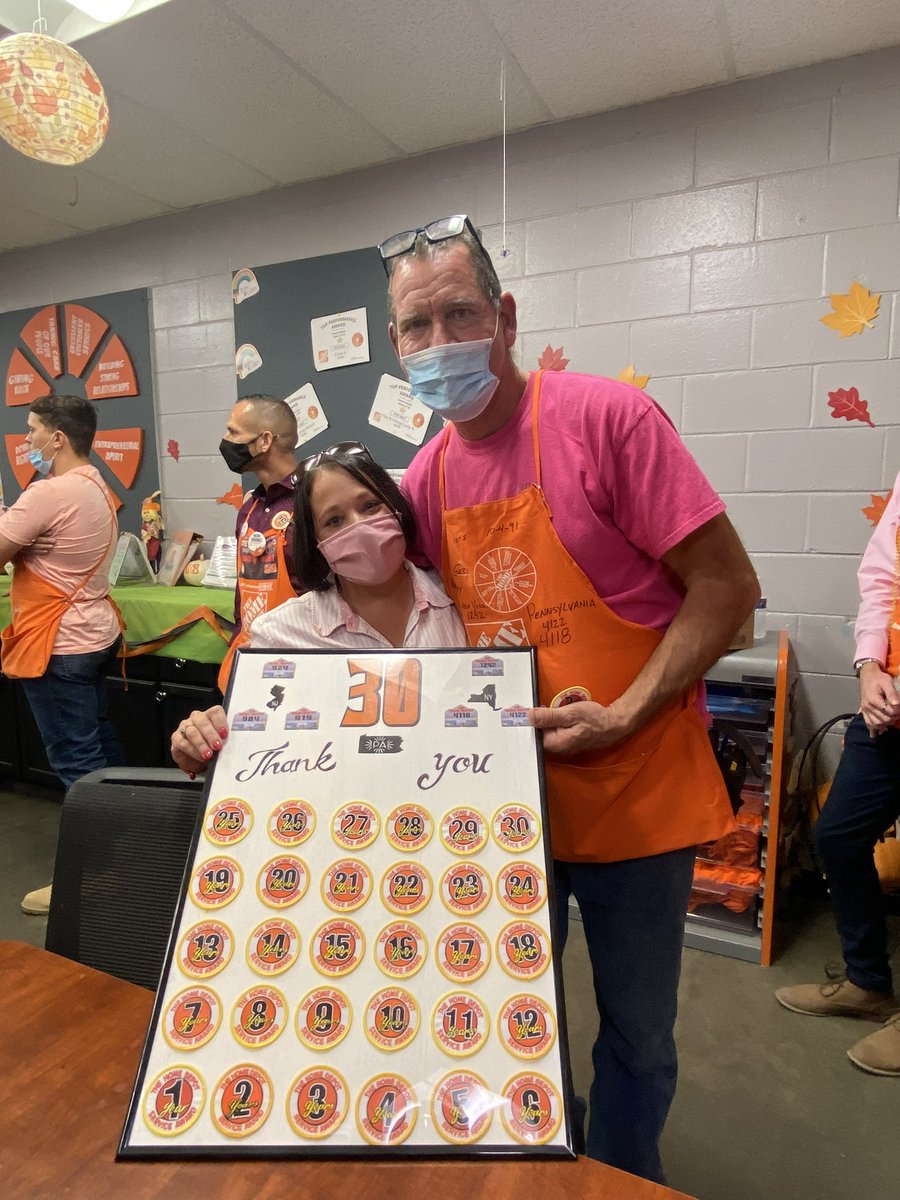 sarahj6672_d's tweet photo. This is what 30 YEARS of service looks like!! Thank you Gerry for your hard work, dedication, and commitment to #thehomedepot 6 stores and 3 states later we are lucky to have you!!! @thdstore4118 https://t.co/0zgCczDPti