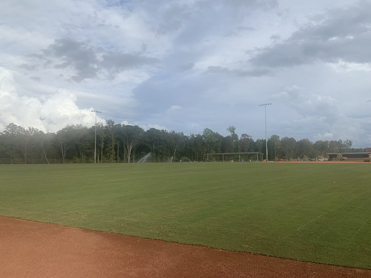 Nice view from left field of the new <a href="/IL_baseball/">Indian Land Baseball</a> field. Sod being properly laid and watered. #WeareIL <a href="/ilhsboosterclub/">ILHS BOOSTER CLUB</a> 👀