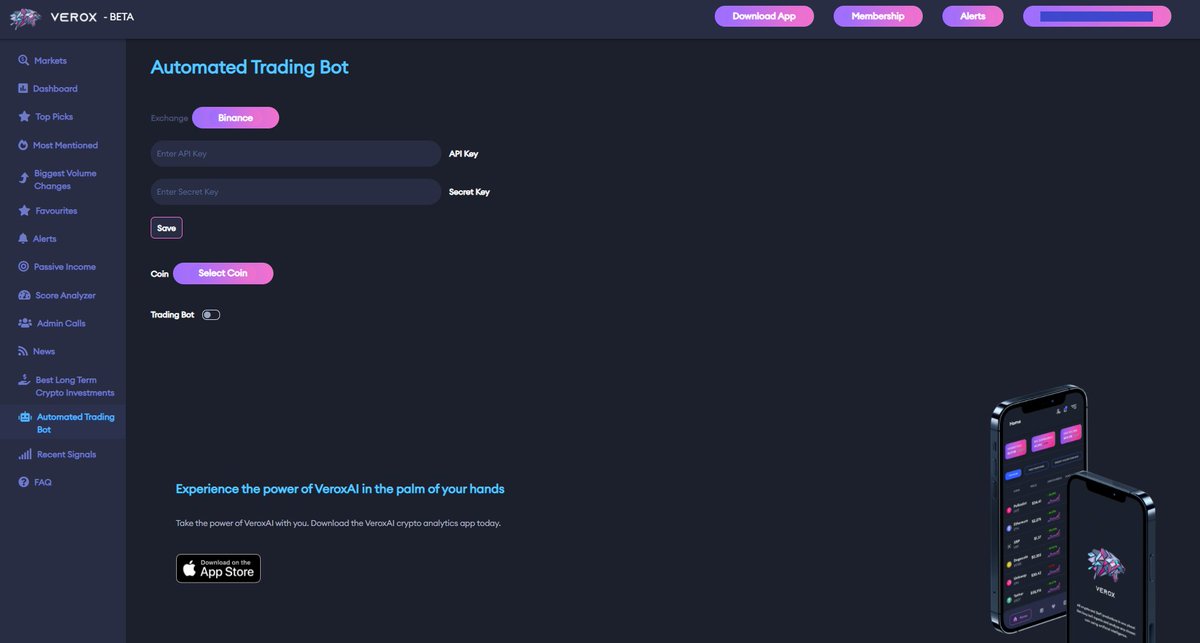 Verox_AICrypto's tweet photo. Changing the game isn't just a cliche anymore! 🔥

New features are now LIVE on https://t.co/7hIa8tQvmp, including:

🔹️Recent Signals
🔹️Best Crypto Long Term Investments
🔹️Passive Income
🔹️DeFi, NFT And Futures Sections

And the most anticipated
🔹️Automated Trading Bot https://t.co/oyrPlG6Php