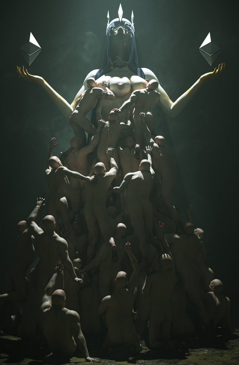 A artwork created and inspired purely by NFT, an ETH Goddess, in short a different perspective at our nature. 
Artwork available at : makersplace.com/oskarwoinski/t… I was told to: <a href="/digitalartchick/">Artchick (ETH/acc) 🦇🔊</a>