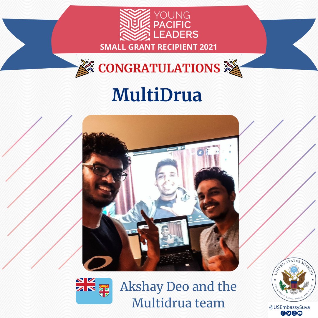 USEmbassySuva's tweet photo. 🇫🇯's Multidrua are Young Pacific Leader's (YPL) Project Grantee! This project provides entrepreneurs with technical expertise and an e-commerce platform to sell online and create new local / international export chains! 

Visit https://t.co/D6mJfxS5k4 to learn more! https://t.co/kjj1TG8rXS