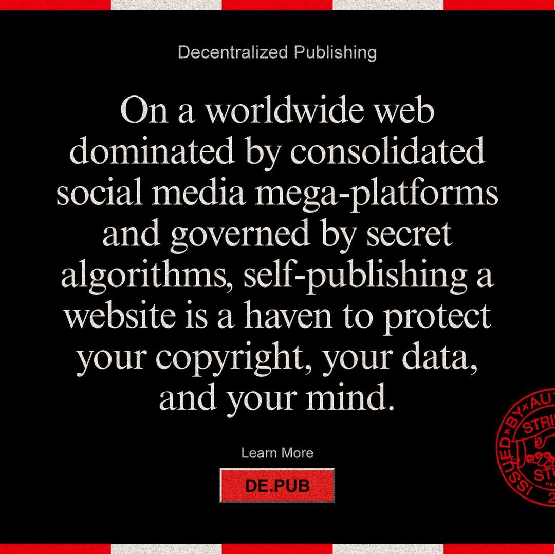 studioonstrike's tweet photo. Releasing this in light of Facebook going completely offline on Monday, taking down WhatsApp and Instagram with it. This is a teaser for the workshop I'm running tomorrow at 5pm with index_space on blogging and self-publishing on platforms. Last chance to sign up! If you can't m https://t.co/RfHZyW0Kk5