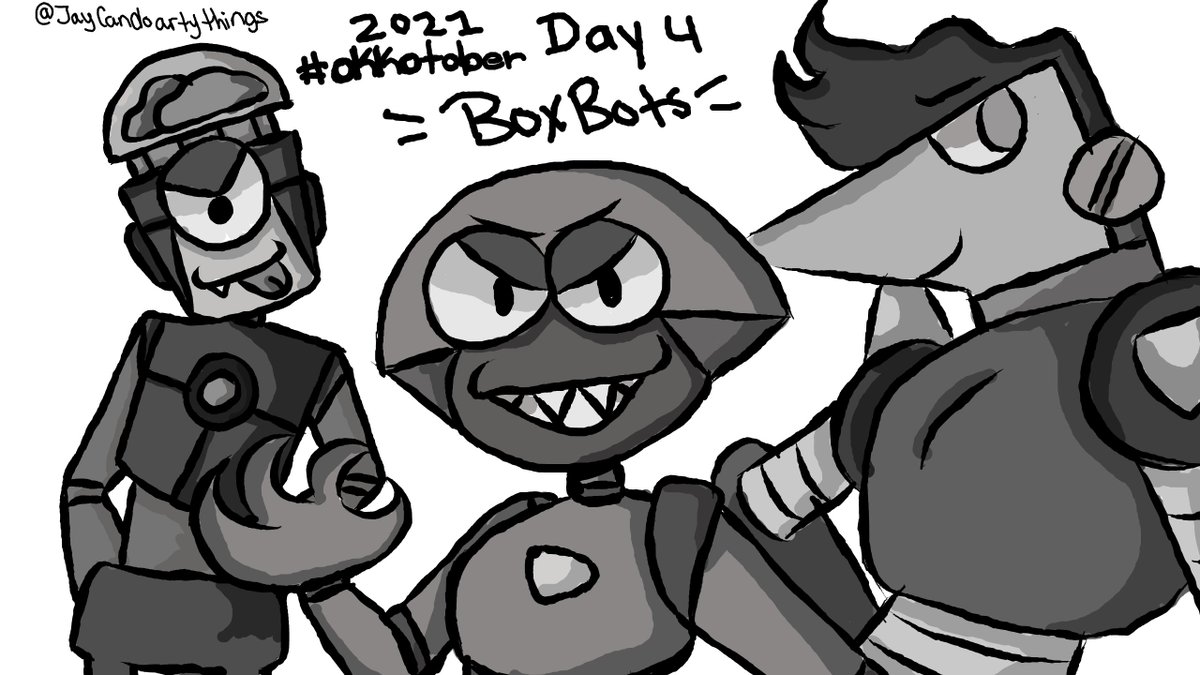 JayCanDoArt's tweet photo. Here are days 3 and 4 of okkotober! haven't been able to post a whole lot sorry about that.

#okkoletsbeheroes #okko #MrGar #carolokko #raymondokko #shannonokko #darellokko #boxbots https://t.co/JuXOAtvJvk